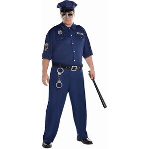 Adult On Patrol Police Costume - Adult Plus XXL (48-52), Blue/Black - 1 Set